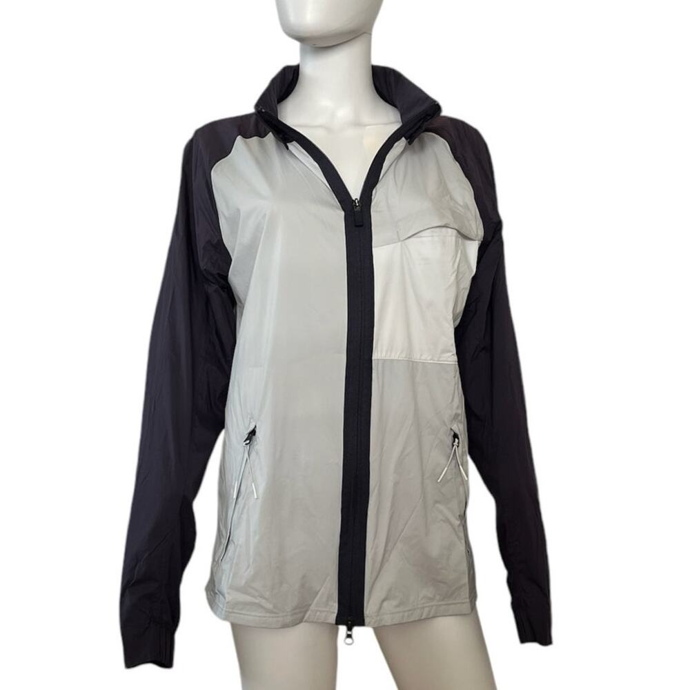 Nike Shield Grey Navy Zip Up Lightweight Nylon Golf Running Jacket Small